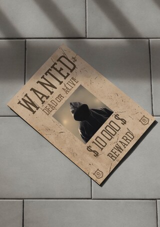 Specchio Wanted Dead Or Alive 20x30 Cm - Cornice Effetto Legno, Specchiera Umoristica In Stile Western Per Casa