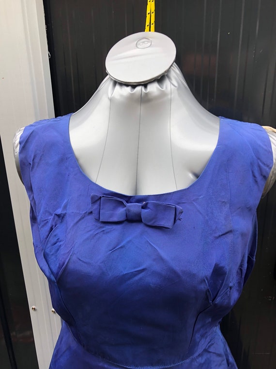 Morvic 1950s blue cocktail dress size 10/12 - image 6