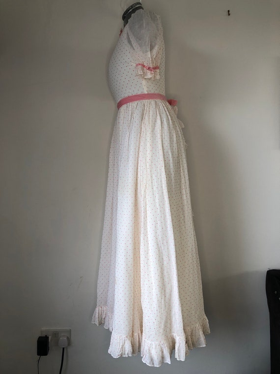Vintage 1950s Bo peep style prairie dress white w… - image 2