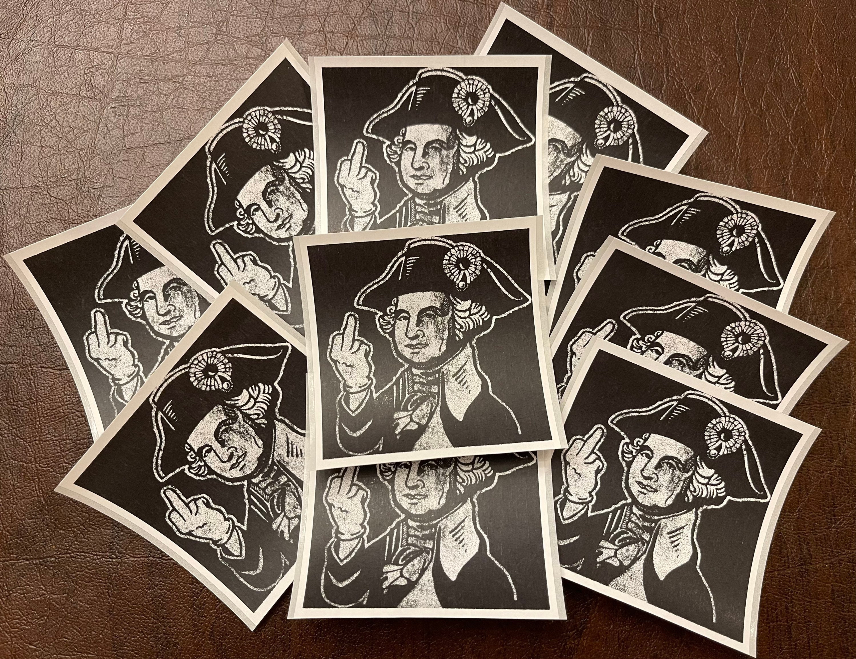 George washington middle finger stickers qty 10 trump 2024 maga lgb