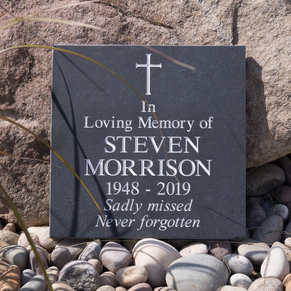 Lastra Commemorativa Targhetta Funeraria Personalizzabile In Acrilico - Motivo Rosa Per Colombari E Ricordi Targa Defunto Personalizzata - Foto 4