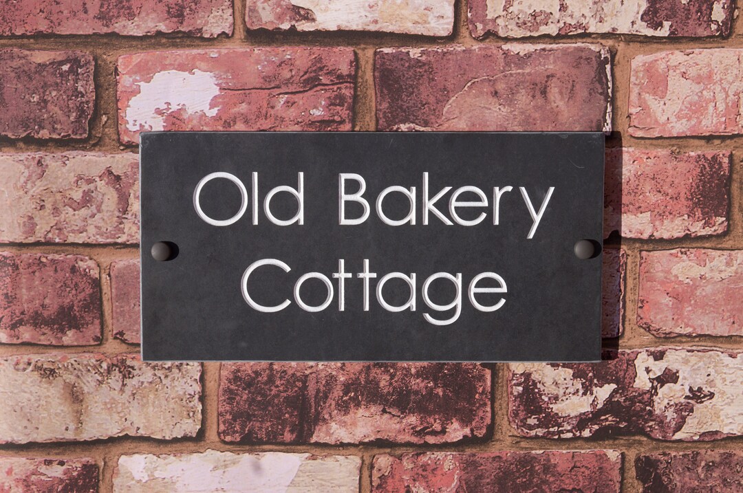 Slate House Sign 15cm X 30cm, Handmade, Deep Engraved Stone, Name