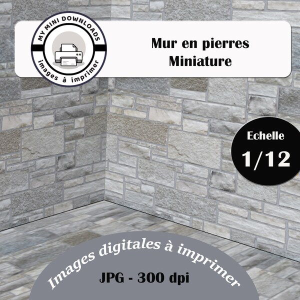 Image digitale mur de pierres anciennes miniature à imprimer