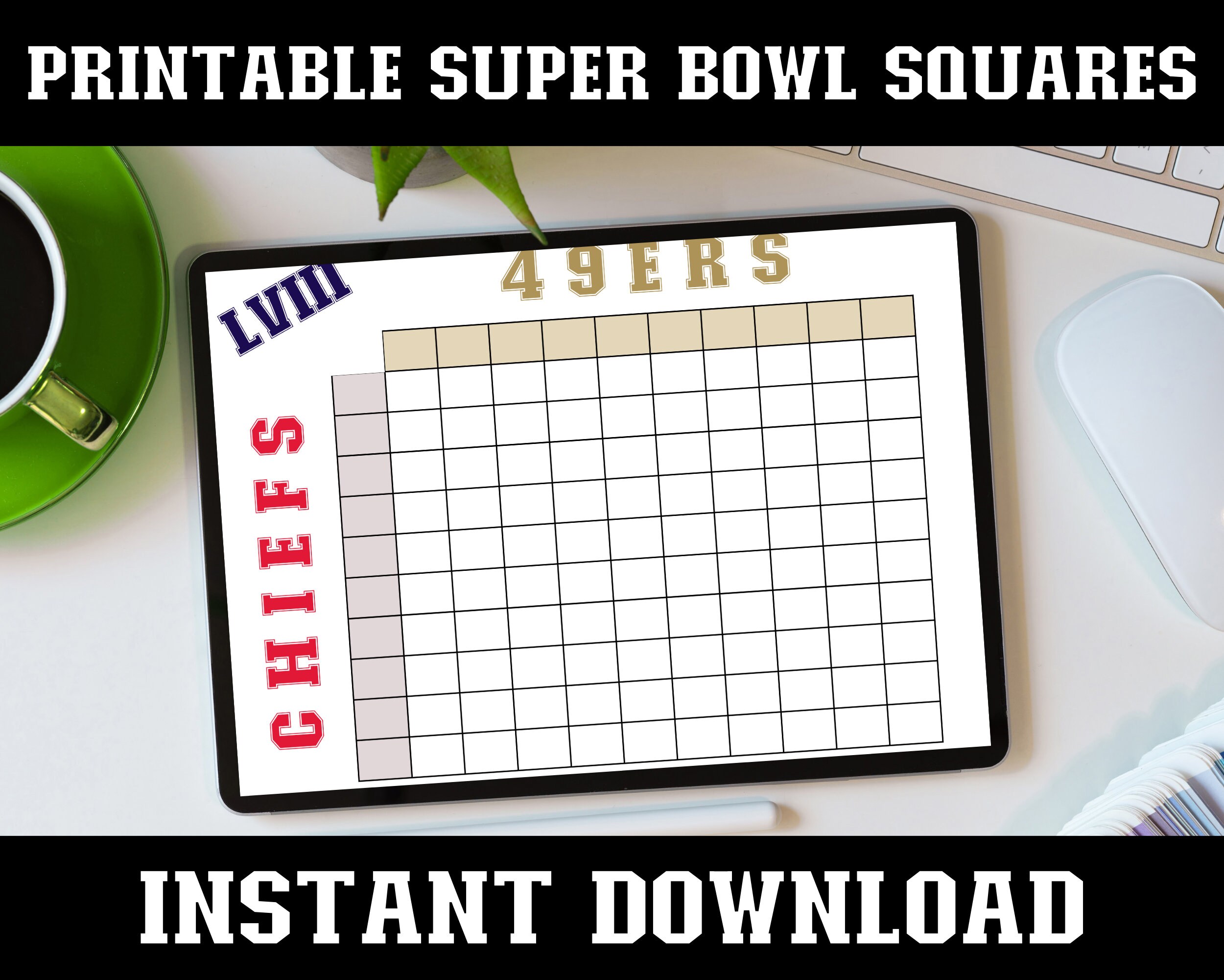 Printable Super Bowl Squares Game, Super Bowl 2024 Predictions, Super