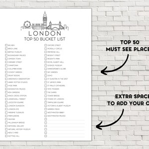 London Printable Bucket List