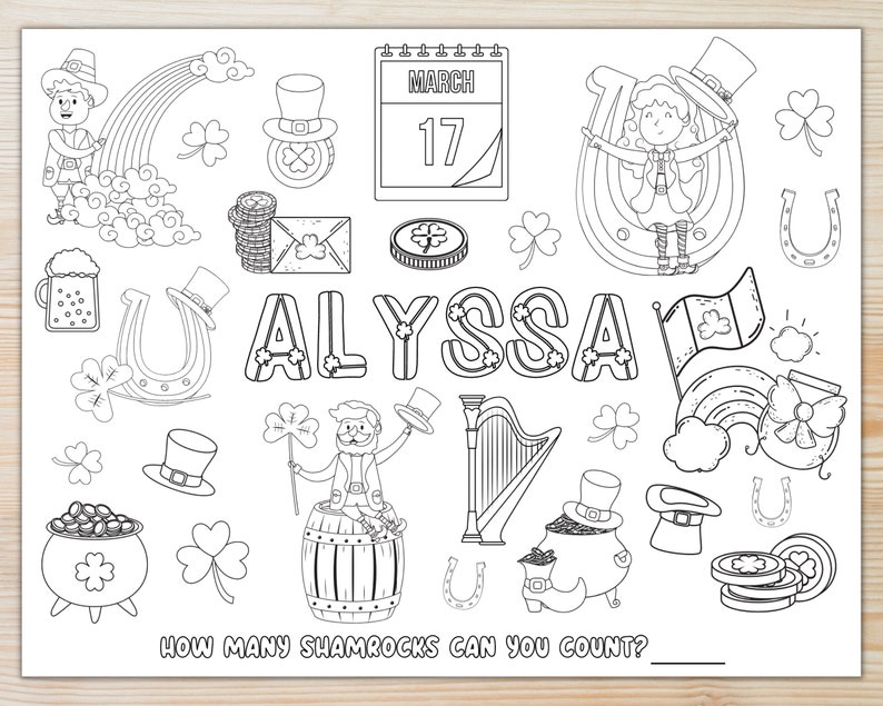 Personalized Name St Patrick's Day Coloring Page