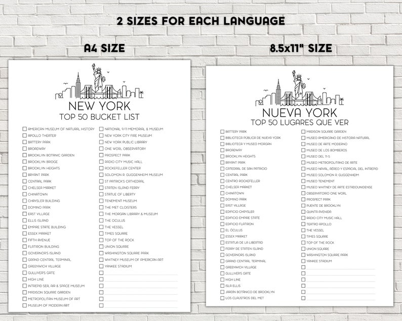 New York Bucket List, Printable Bucket List, Travel Bucket List, Travel