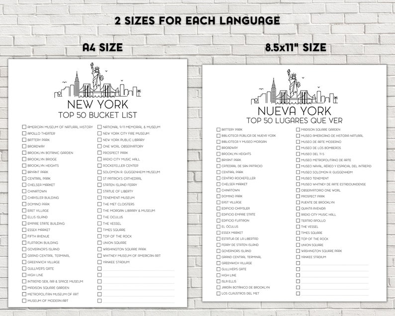 New York Bucket List, Printable Bucket List, Travel Bucket List, Travel Planner Checklist, New York City, New York State image 3