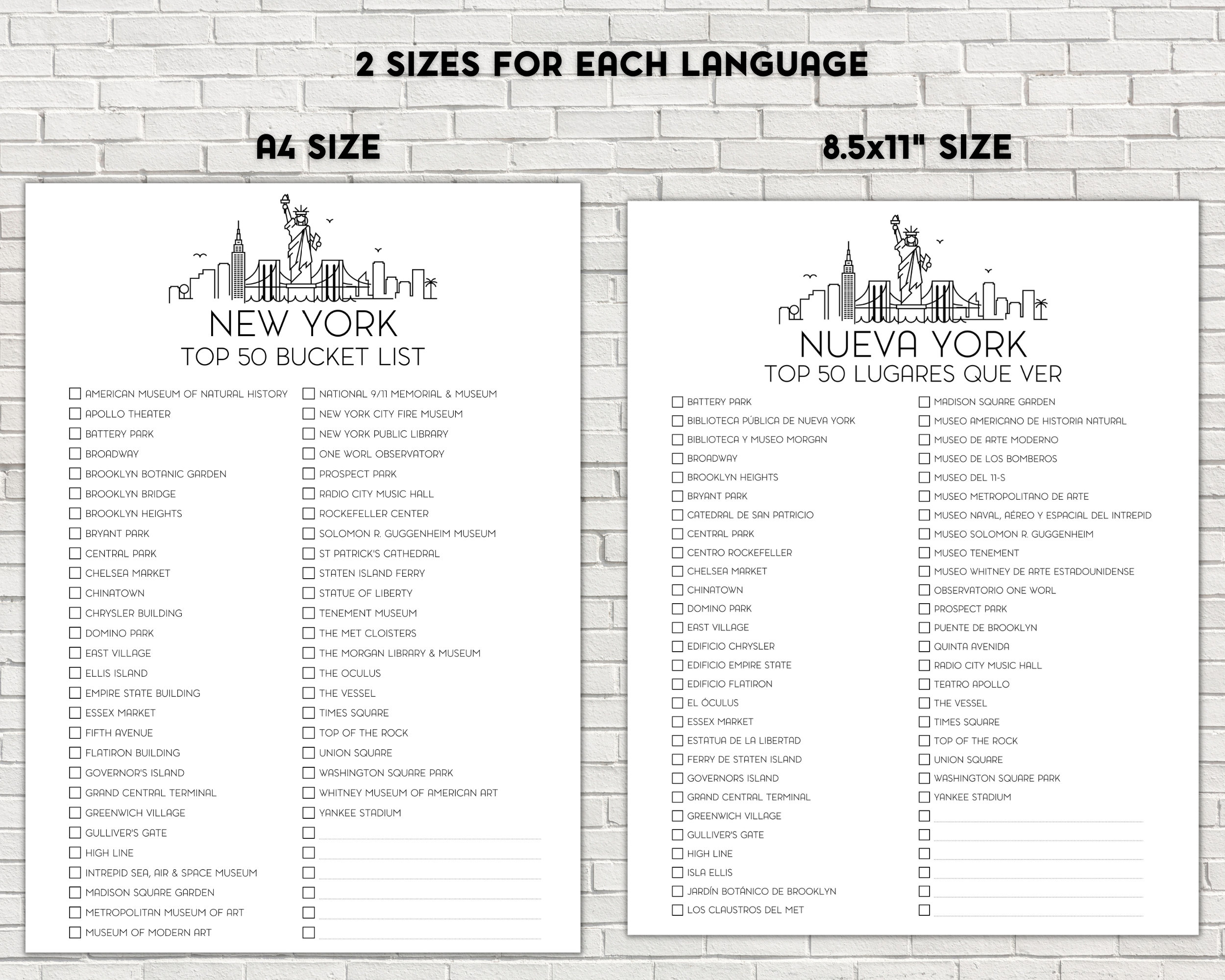 New York Bucket List, Printable Bucket List, Travel Bucket List, Travel