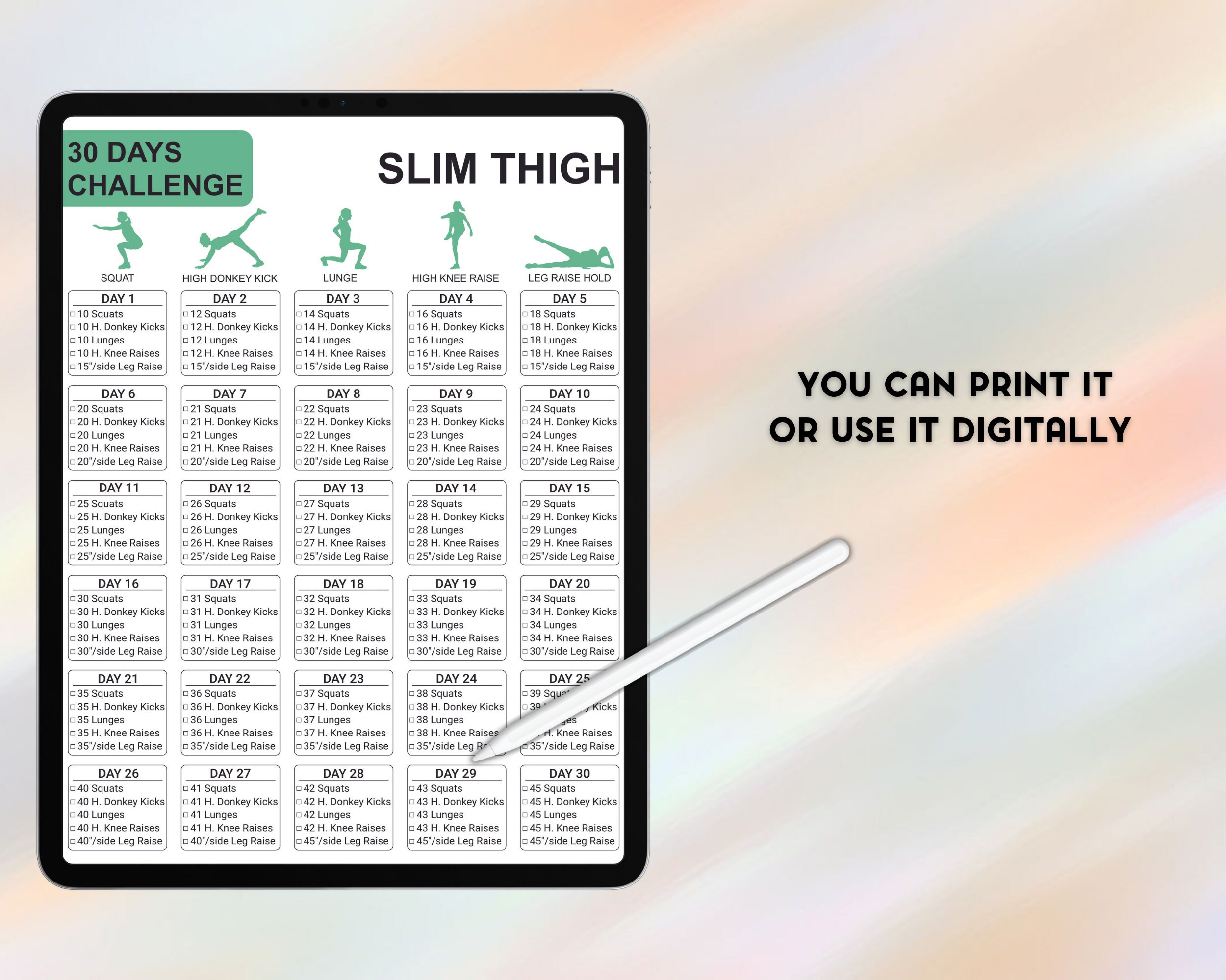 30 day slim leg challenge hotsell