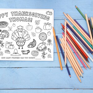 Personalized Happy Thanksgiving Coloring Page, Happy Thanksgiving ...