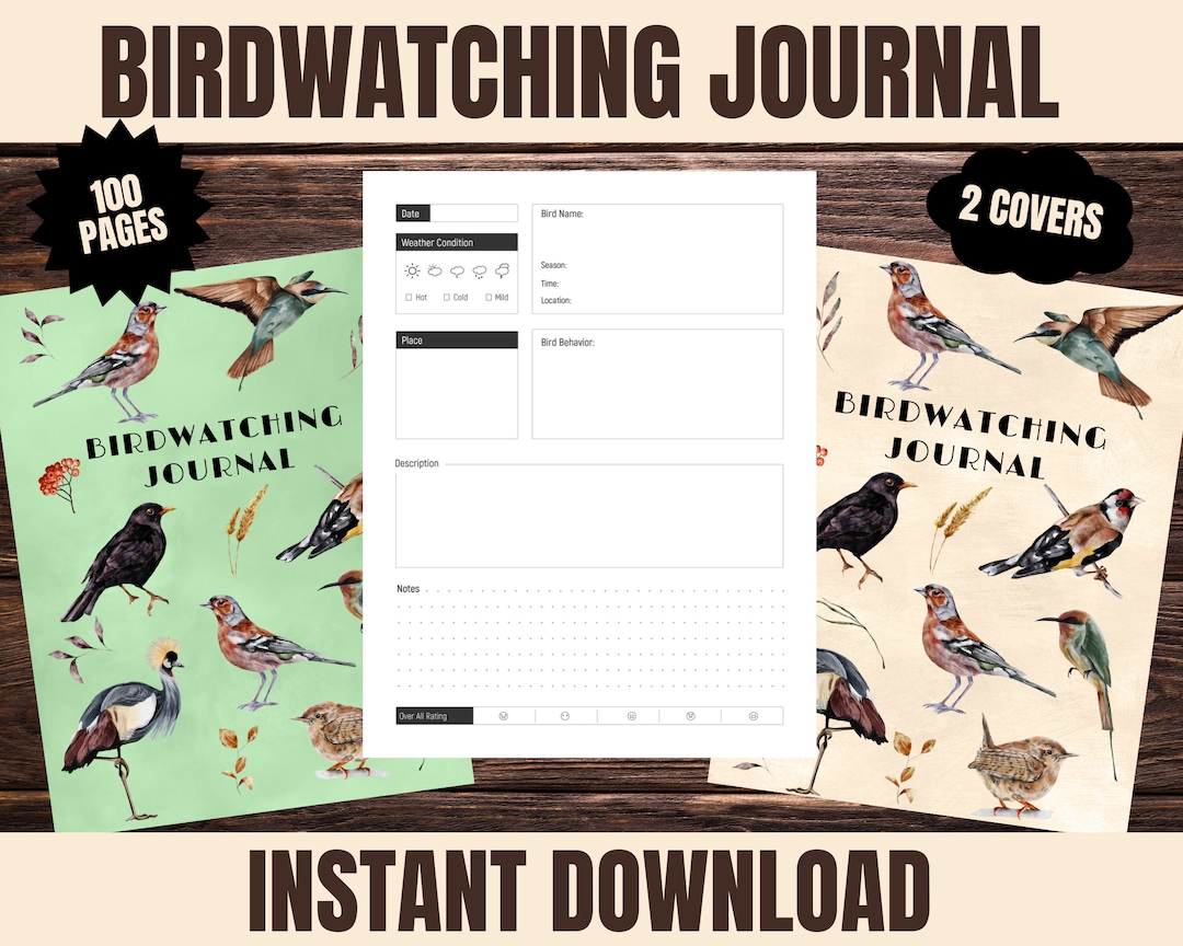 Birdwatching Logbook Printable Birding Journal Birding - Etsy