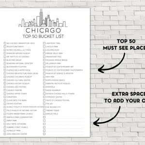 Chicago Printable Bucket List