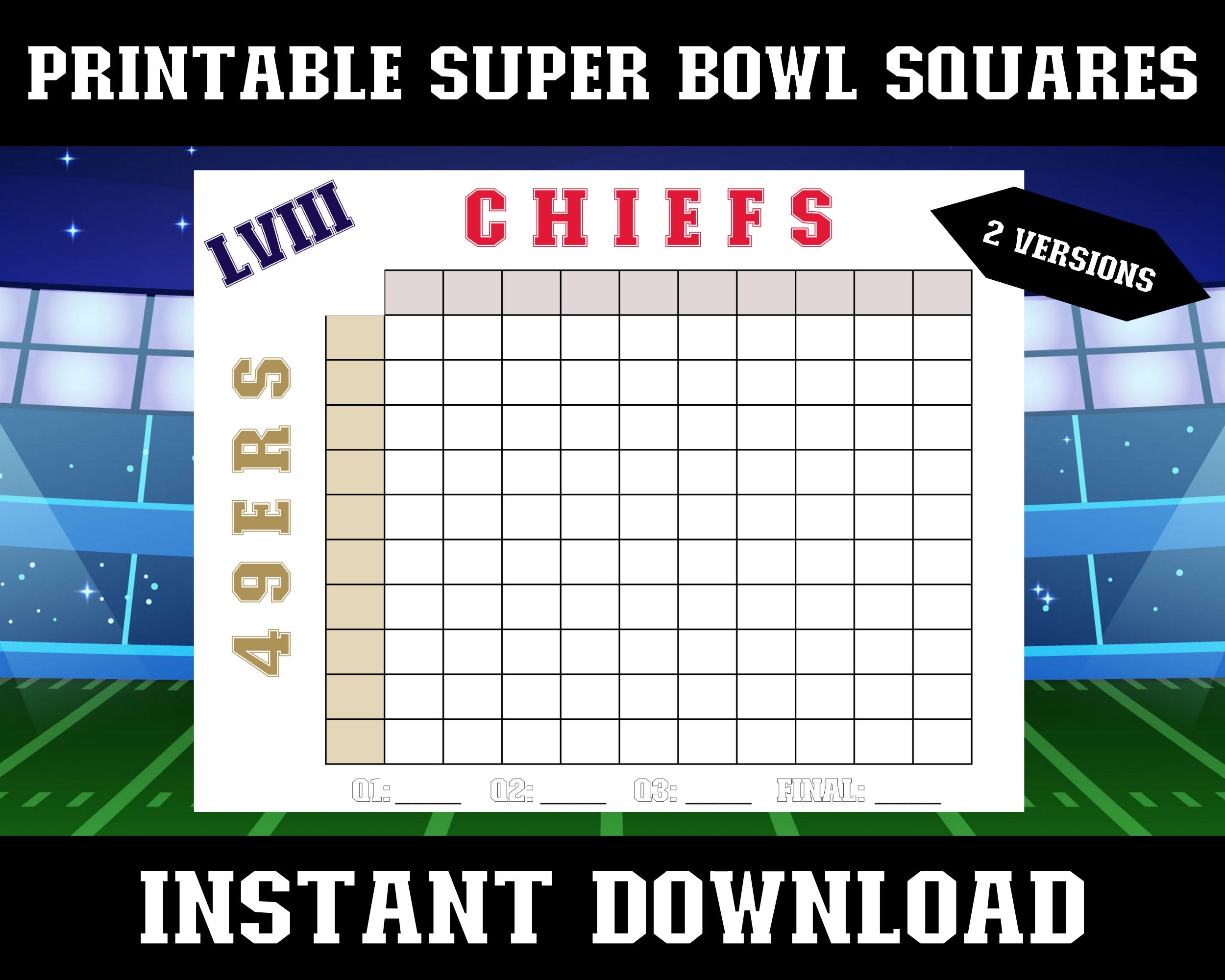 Printable Super Bowl Squares Game Super Bowl 2024 Predictions Super Printable Super Bowl Squares Game Super Bowl 2024 Predictions Super