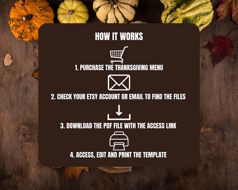 Editable Thanksgiving Menu Canva Template