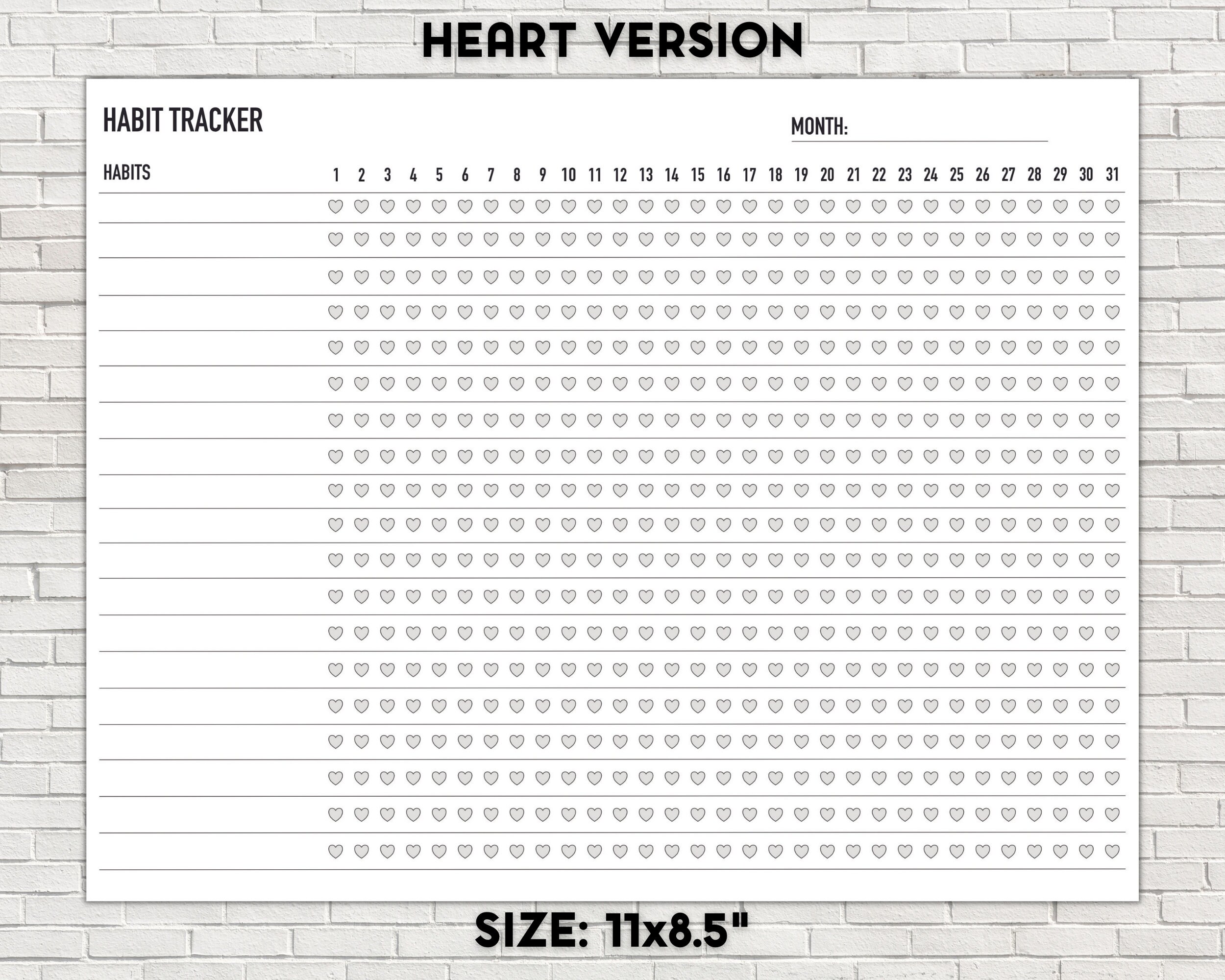 Printable Monthly Habit Tracker, Habit Tracker Template, Routine Tracker, 30 Day Habit Challenge ...