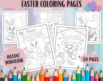 Easter Coloring Pages for Kids: 50 Printable Easter Activities (PDF)