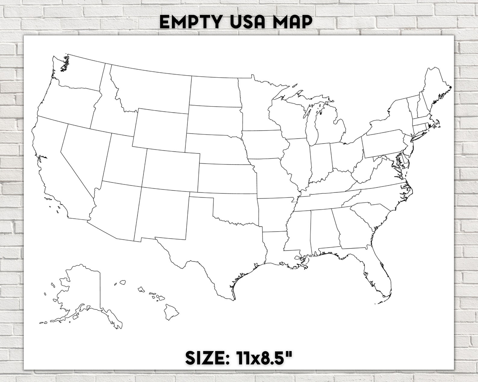 Coloring Map.pdf USA States Map: Printable US Sales & Coloring Map (PDF) - Etsy