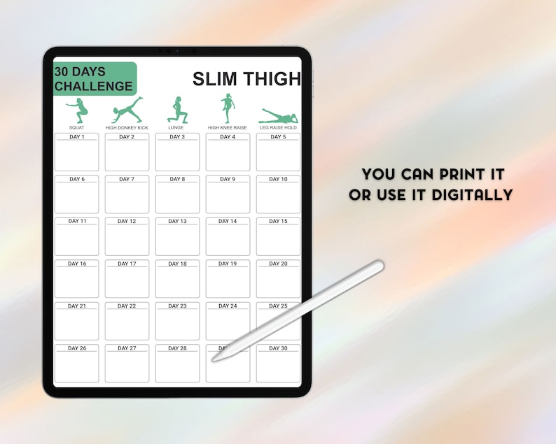 30 Days Slim Thigh Challenge, Lose Thigh Fat Challenge, Thighs Workout, Slim Legs Challenge