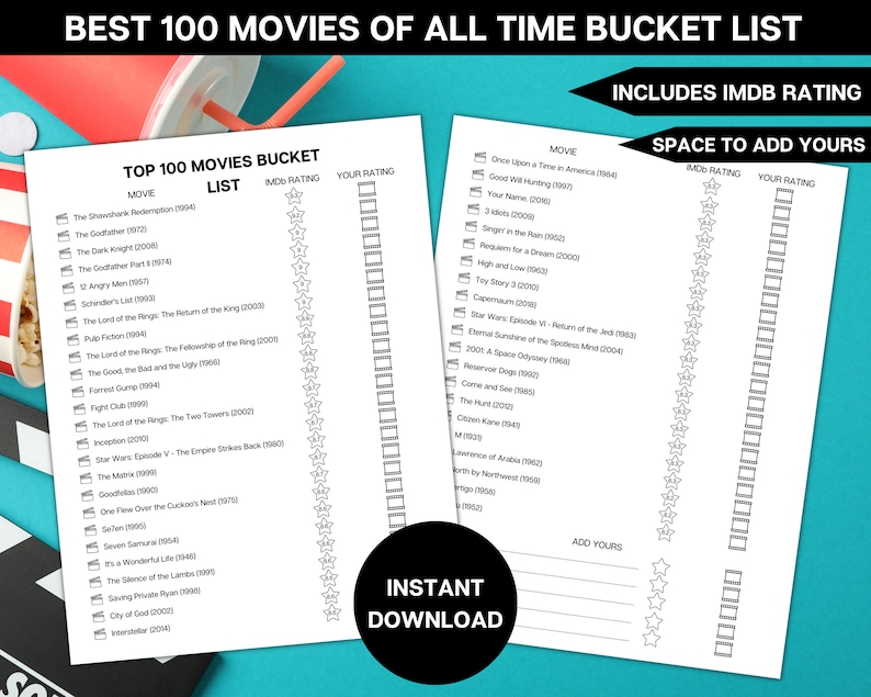 Best Movies of All Time Bucket List, Movies Bucket List, Ultimate Movie Bucket List, List of