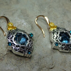 Silver/Gold Blue  Earrings