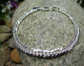 925 Silver Cuban Chain Link Bracelet