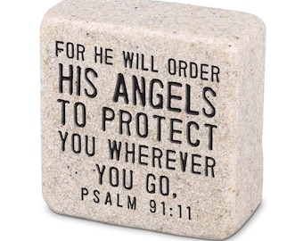 His Angels Scripture Stone