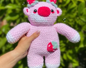 Cute Giant Strawberry Cow | Super Soft Crochet Cow Plush