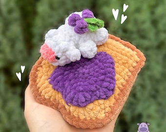 Grape Jelly Toast Mini Cow Plushie PDF Pattern