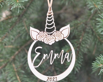 Personalized Ornament, Unicorn Ornament, Custom gift tag, Custom gift, Laser cut, Christmas gift tag, Christmas laser ornament,Name Ornament