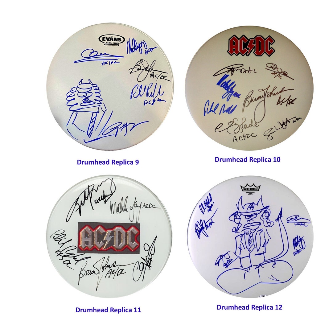 AC/DC Autographed Drumhead Replica - Etsy