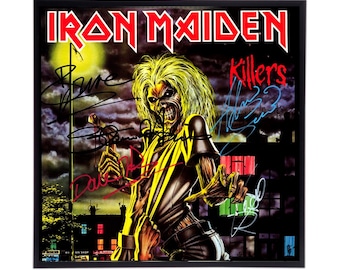 アイアンメイデン 直筆サイン入りアルバム サイン写真 ギターバンド