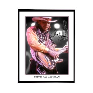 Stevie Ray Vaughan Autographed Photo Replicas / message me the Photo you want and the color frame / 11&quot; X 14&quot; inch frame