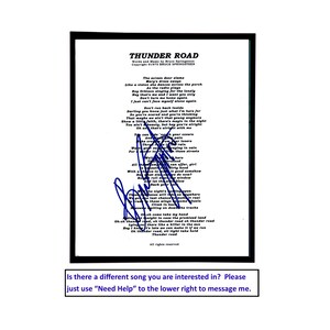 Bruce Springsteen Autographed Sheet Music Replicas and Sheet Music Replicas / 11&quot; x 14&quot; Frame / Choose from many different items.