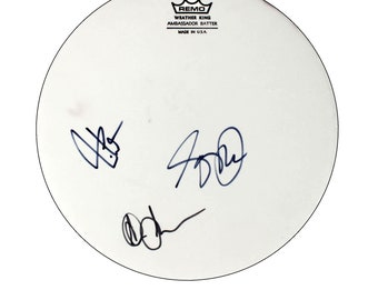 RUSH Autographed Drumhead / Neil Peart / Geddy Lee / Alex Lifeson/