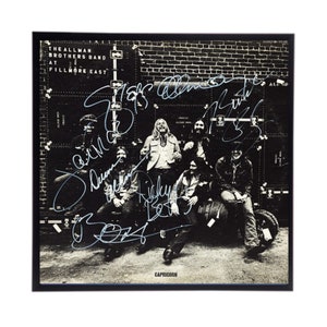Allman Brothers Autographed Album Cover Replica, Rock Music Tour, Classic Rock, country rock, 60&#39;s 70&#39;s Retro music