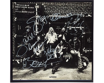 Allman Brothers Autographed Album Cover Replica, Rock Music Tour, Classic Rock, country rock, 60&#39;s 70&#39;s Retro music