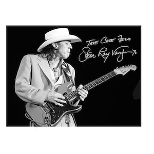Stevie Ray Vaughan Autographed Photo Replicas / message me the Photo you want and the color frame / 11&quot; X 14&quot; inch frame