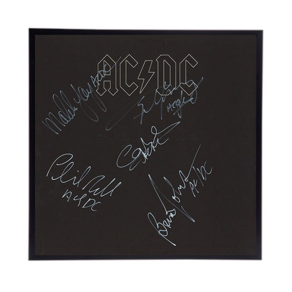 AC/DC サイン入りアルバムカバー復刻版：ボン・スコット