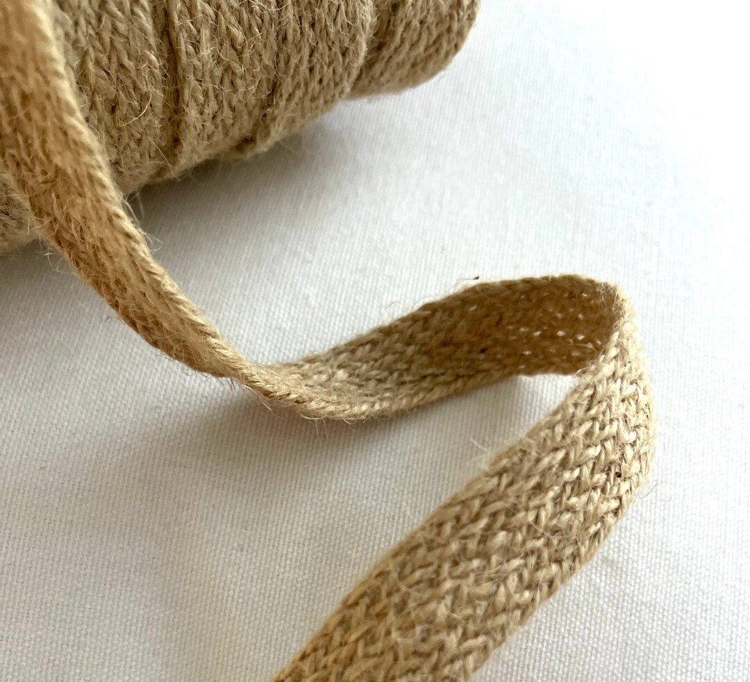 3/4 Natural Jute, Flat Jute Braid, Novelty Braid, Twist Flat Jute Braid