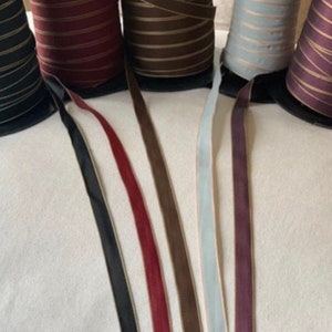 Vintage Double Edge Stitched Reversible Ribbon Tape Imported from Switzerland 10mm