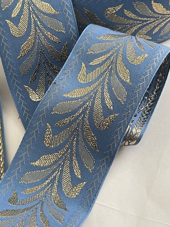 Jacquard Webbing: Baby Blue, Maroon and Gold Jacquard Webbing: Baby Blue, Maroon and Gold