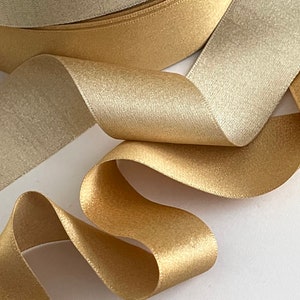Ribbon #675 Gold - Double Faced Satin or Grosgrain In 9 Sizes and