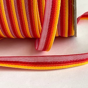 2 YARDS Vintage Multi Stripe Tape, Woven Reversible Sporty Stripe Multi Colors, Sporty Tape, Straps. 2 yards