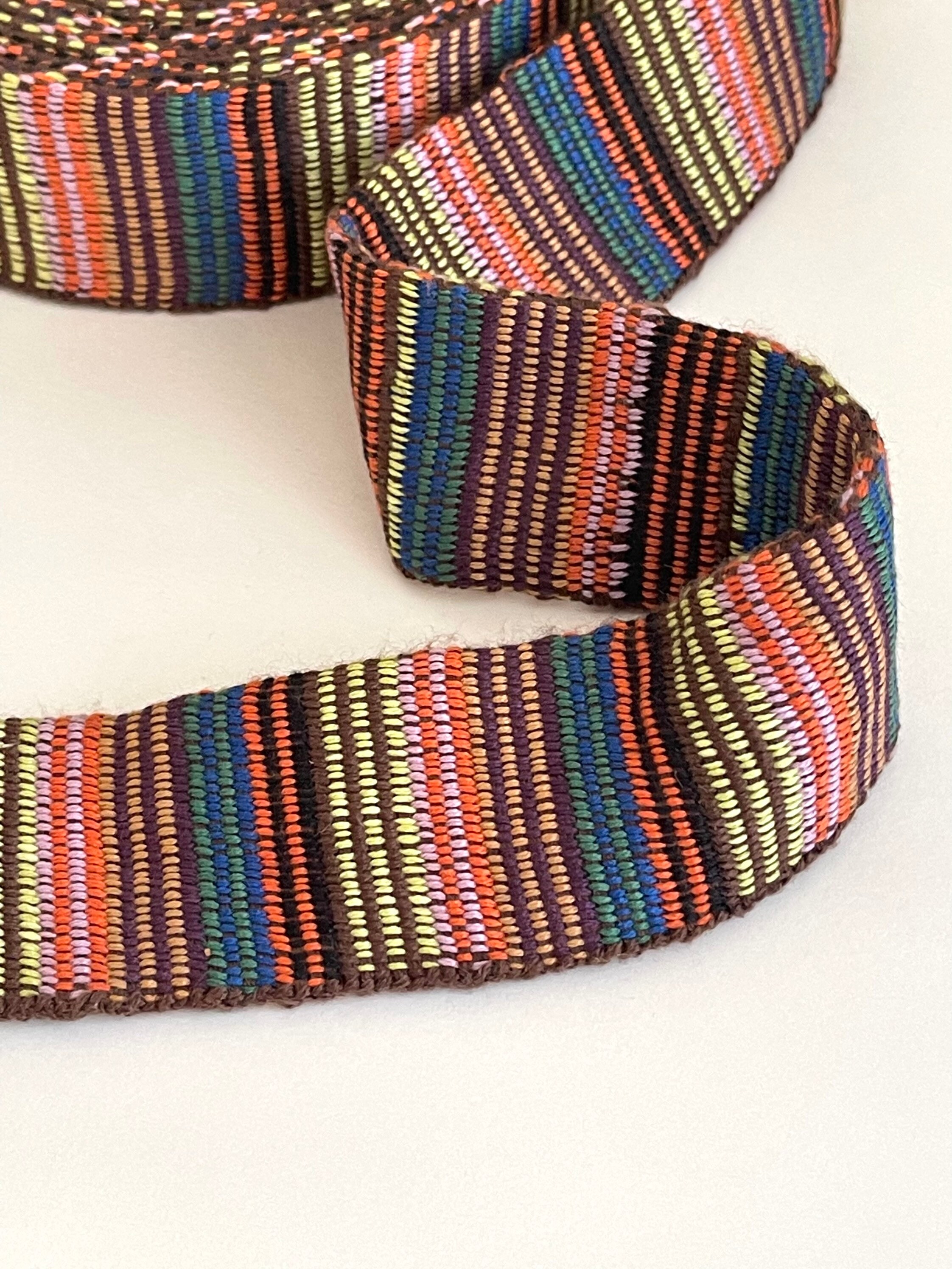 1 1/2” Vintage Stripe Ethnic Jacquard Woven Heavy Tape, Soft