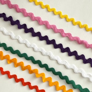 10-YARDS Vintage Cotton Ric Rac Zig Zag Trim - 10 Yards - Many Colors Available! Mutli Colors Darling Ric Rac Fun Zig Zag Multi Colored