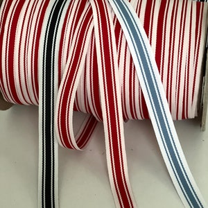 Vintage  Multi Stripe Tape, Reversible Sporty Stripe Multi Colors, Nautical  Tape, Straps. Stripe Ribbon
