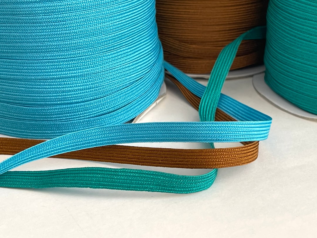 10 YARDS Middy Braid Tape Reversible Ribbon Tape, Jade, Lt. Turquoise