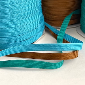 10 YARDS Middy Braid Tape Reversible Ribbon Tape, Jade, Lt. Turquoise, Lt. Brown Vintage Flat Reversible Tape, Braided Ribbon Tape, Novelty
