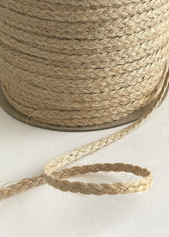 Vintage Real Jute Twist Braid, Natural True Vintage Jute Braid, Vintage natural Jute, Novelty trim Belts, Straps, Bags, Jute Twist Flat Cord